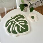 Handcrafted Monstera Leaf Rug: Green Plant Lover Gift (22”) - Image 7