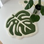 Handcrafted Monstera Leaf Rug: Green Plant Lover Gift (22”) - Image 10
