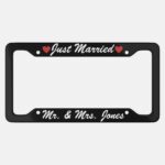 Custom Aluminum License Plate Frame, Wedding Gift