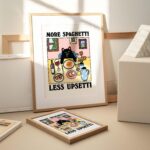 More Spaghetti Less Regretti Black Cat Print, Retro Diner Poster, Bistro Dining Pasta Posters, Unique Italian Kitchen Prints Decor, UNFRAMED - Image 3
