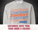 Custom Hockey Sweatshirt Personalized Team Name Shirt for Hockey Mom Gameday Crewneck for Hockey Dad Matching School Team Mascot Sweater