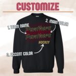 Custom Hockey Sweatshirt Personalized Team Name Shirt for Hockey Mom Gameday Crewneck for Hockey Dad Matching School Team Mascot Sweater - Image 4