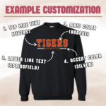 Custom Mascot Sweatshirt, School Team Sweatshirt, Personalized Sports Team Logo Sweatshirt, School Spirit Sweater, College Block Crewneck - Image 5