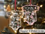 Custom Baby Birth Stats Ornament Gift For Christmas, Babys First Christmas Ornament For Christmas Tree, New Baby Announcement Christmas Gift - Image 4