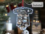 Custom Baby Birth Stats Ornament Gift For Christmas, Babys First Christmas Ornament For Christmas Tree, New Baby Announcement Christmas Gift - Image 6