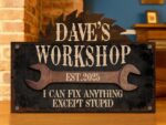 Personalized Workshop Sign For Fathers Day Gift For Dad, Grandkids Name Sign For Grandpa Gift, Family Gift for Grandpa, Custom Garage Sign - Image 9