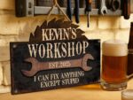 Personalized Workshop Sign For Fathers Day Gift For Dad, Grandkids Name Sign For Grandpa Gift, Family Gift for Grandpa, Custom Garage Sign - Image 2