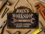 Personalized Workshop Sign For Fathers Day Gift For Dad, Grandkids Name Sign For Grandpa Gift, Family Gift for Grandpa, Custom Garage Sign - Image 6