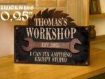 Personalized Workshop Sign For Fathers Day Gift For Dad, Grandkids Name Sign For Grandpa Gift, Family Gift for Grandpa, Custom Garage Sign - Image 3