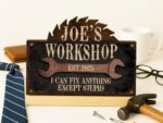 Personalized Workshop Sign For Fathers Day Gift For Dad, Grandkids Name Sign For Grandpa Gift, Family Gift for Grandpa, Custom Garage Sign - Image 10