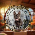 Dog Memorial Suncatcher, Custom Dog Photo Suncatcher, Personalized Dog Memorial Suncatcher, Dog Memorial Gift, Puppy Loss Gift