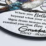 Custom Hummingbird Stained Glass Suncatcher, Mother's Day Gift Window Hanging, Loss of Grandma Gift, Remembrance Gift - Image 5