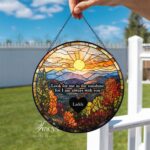 Memorial Stained Glass Suncatcher, Lightcatcher Loss Of Dad, Window Decor Gift for Dad, Gif for Mother'sm, Sympathy Gift Memorial Suncatcher - Image 2