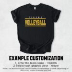 Custom Volleyball Shirt, School Volleyball Team Spirit TShirt, Volleyball Season Game Day Tee, Personalized Team T Shirt, Coach TShirt - Image 2