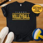 Custom Volleyball Shirt, School Volleyball Team Spirit TShirt, Volleyball Season Game Day Tee, Personalized Team T Shirt, Coach TShirt