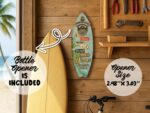 Personalized Surfboard Bottle Opener, Custom Beach Decor Wood Sign - Image 4