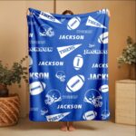 Custom Football Blanket with Name, Boys Football Player Blanket, Custom Mascot Team Gift, Personalized Team Blanket, End of Season Gift - Image 5