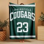 Custom Team Blanket, School Sport Team Logo Personalized Blanket, College Dorm Fleece, Personal Team Gift, Senior Night Graduation Gift