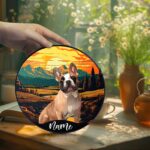 Custom Pet Portrait Stained Glass Suncatcher - Stained Glass Dog Memorial - Personalized Dog Name Window Hanging - Dog Lover Gift - Image 4