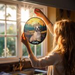 Custom Pet Portrait Stained Glass Suncatcher - Stained Glass Dog Memorial - Personalized Dog Name Window Hanging - Dog Lover Gift - Image 3