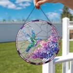 Hologram Purple Lilac And Hummingbird Suncatcher, Suncatcher Hologram Window Decor, Mother's Day Gift, Gift For Hummingbird Lovers Gift - Image 3