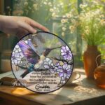 Custom Hummingbird Stained Glass Suncatcher, Mother's Day Gift Window Hanging, Loss of Grandma Gift, Remembrance Gift - Image 3
