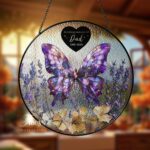 Custom Memorial Gift for Dad in Heaven, Butterfly Suncatcher for Loved Ones, Loss Of Dad Sympathy Gift, Memorial Suncatcher, Loss Father Day - Image 2