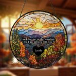 Memorial Stained Glass Suncatcher, Lightcatcher Loss Of Dad, Window Decor Gift for Dad, Gif for Mother'sm, Sympathy Gift Memorial Suncatcher
