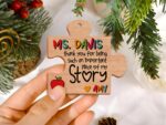 Personalized Teacher Ornament: Wooden Puzzle Piece, Custom Classroom Gift - Image 4