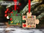 Personalized Teacher Ornament: Wooden Puzzle Piece, Custom Classroom Gift - Image 8