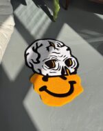 Handmade Tufted Skull Rug: Trippy Graphic Face Mat - Image 2