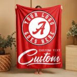 Custom Team Blanket, School Sport Team Logo Personalized Blanket With Name, College Dorm Fleece, Personal Team Gift, Senior Graduation Gift