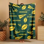 Custom Football Blanket with Name, Boys Football Player Blanket, Custom Mascot Team Gift, Personalized Team Blanket, End of Season Gift - Image 4