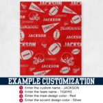 Custom Football Blanket with Name, Boys Football Player Blanket, Custom Mascot Team Gift, Personalized Team Blanket, End of Season Gift - Image 2