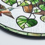 Pothos Plant With Bird Acrylic Suncatcher, Faux Stained Glass Window Hanging for Plant Lovers, Botanical Theme Home Art Decor,Garden Hanging - Image 5