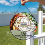 Personalized God Gave Me You Couple The Date We Became Mr. & Mrs. Stained Glass Window Hanging Suncatcher, Couple Wedding Anniversary Gift