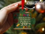 Personalized Teacher Ornament: Wooden Puzzle Piece, Custom Classroom Gift - Image 6