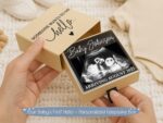 Baby Reveal Box For Husband Gift, Custom Pregnancy Announcement Gift For Grandparent Reveal Keepsake Gift, Photo Ultrasound Frame Reveal Box