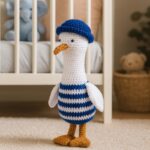 Amigurumi Seagull Pattern, Crochet Tutorials PDF File for Beginner, Crochet Plush Toy For Nursery Room Decor