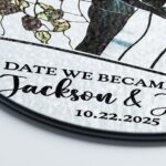 Wedding Stained Glass Sun Catcher, Ornament Bride and Groom, Ornament Light Catcher, Mr & Mrs Couples Gift Bridal Shower, Wedding Gift - Image 5