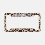 Leopard Print Custom License Plate Frame: Personalized Car Decor