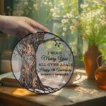 Custom Anniversary Wedding Suncatcher, 5th Anniversary Christmas Suncatcher, 5th Year Anniversary Gifts, 5th Year Wood Anniversary Ornament - Image 3