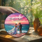 Beach Couple Window Stained Glass, Suncatcher Window Hanging, Wedding Gifts, Couple Suncatcher, Gift For Couple, First Christmas Mr&Mrs - Image 2