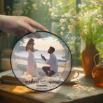 Personalized Couple Proposal Portrait Suncatcher, Custom Watercolor Photo Suncatcher Gift For Couples, Anniversary Couples Gift - Image 3