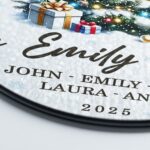 Christmas Tree and Snowman Stained Glass Suncatcher, Festive Winter Cabin Scene Holiday Window Hanging Decoration for Xmas Home Decor - Image 4