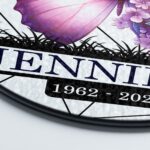 Purple Butterfly Acrylic Suncatcher Window Hanging, Stained Glass Look Floral Decor, Vibrant Mother’s Day Gift For Mom Or Garden Lover - Image 4