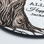 Custom Anniversary Wedding Suncatcher, 5th Anniversary Christmas Suncatcher, 5th Year Anniversary Gifts, 5th Year Wood Anniversary Ornament - Image 5