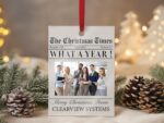 Custom Family Christmas Photo Ornament for Family Keepsake Gift, The Christmas Times What A Year Newspaper Ornament; Clear Acrylic 3"x4" - Image 7