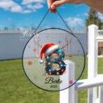 Personalized Letter Name Suncatcher, Personalized Christmas Window Hanging Ornament, Initial Letter with Santa Hat & Lights,Custom Name 2025 - Image 5