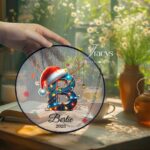 Personalized Letter Name Suncatcher, Personalized Christmas Window Hanging Ornament, Initial Letter with Santa Hat & Lights,Custom Name 2025 - Image 2